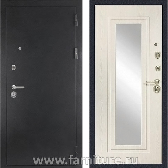  Входная металлическая дверь Дива МД 26 с Зеркалом Белёный дуб 