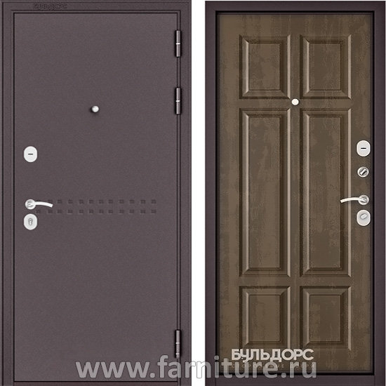  Входная металлическая дверь Бульдорс MASS 90 Дуб шале серебро 