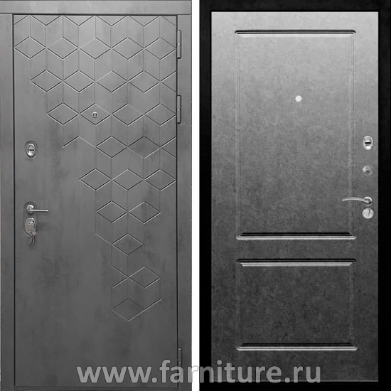  Входная металлическая дверь Сенатор L ФЛ-117 Штукатурка графит 